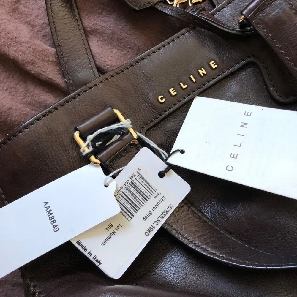 Celine Dark Brown Leather Crossbody Satchel - Picture 7 of 13